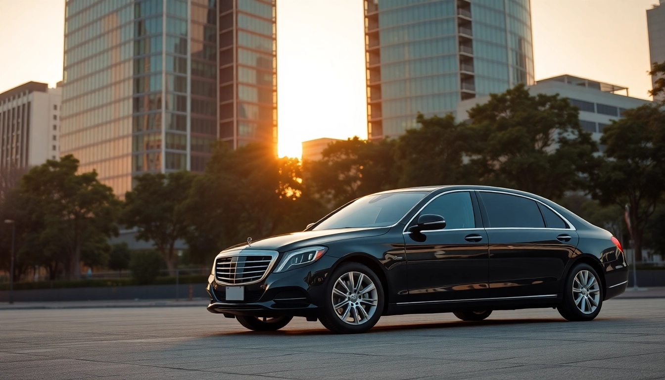 Experience a professional chauffeur service Sao Paulo with a luxury vehicle in an urban setting.