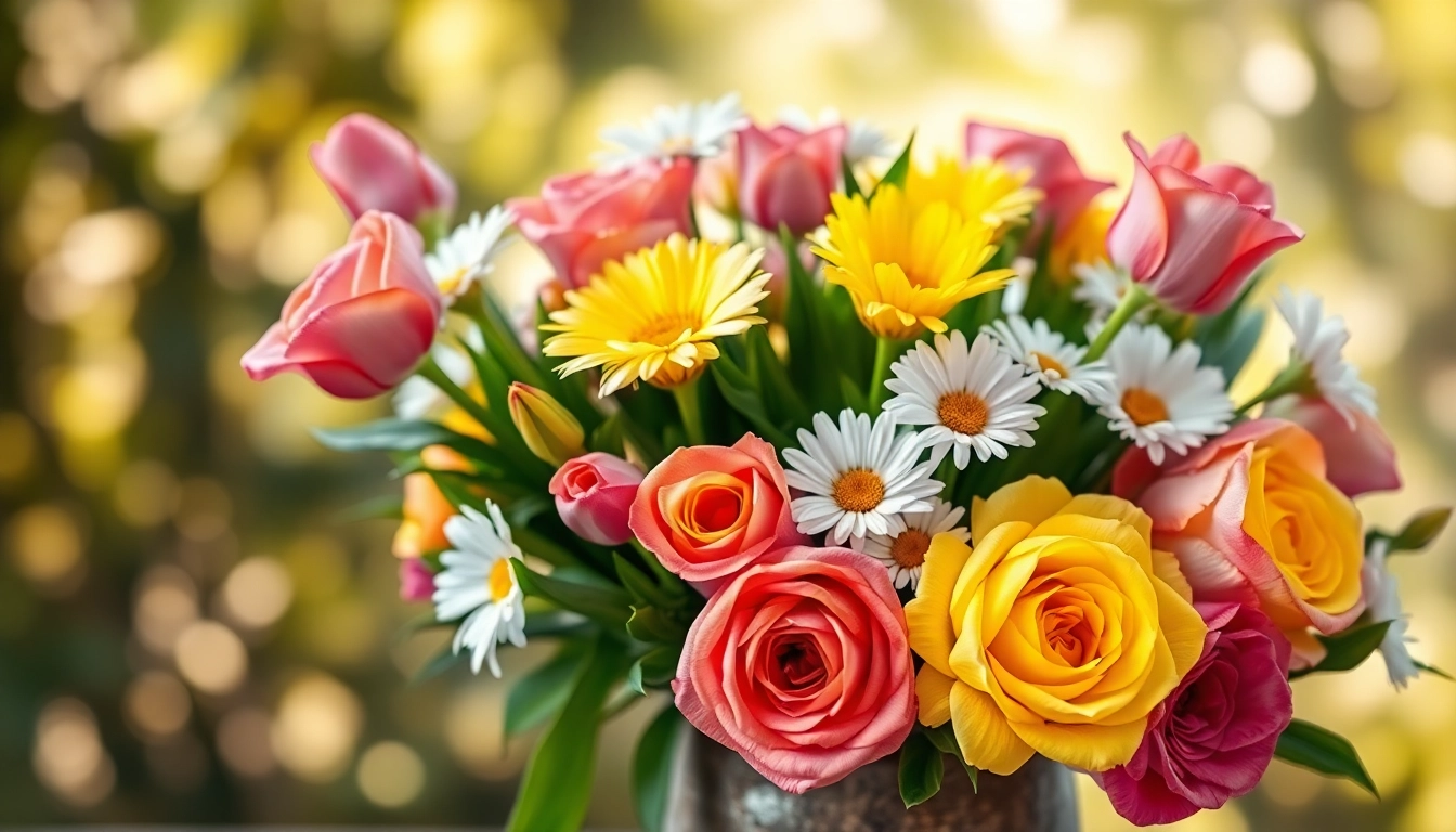 Eye-catching floral arrangement from an Irvine florist showcasing vibrant flowers in natural light.