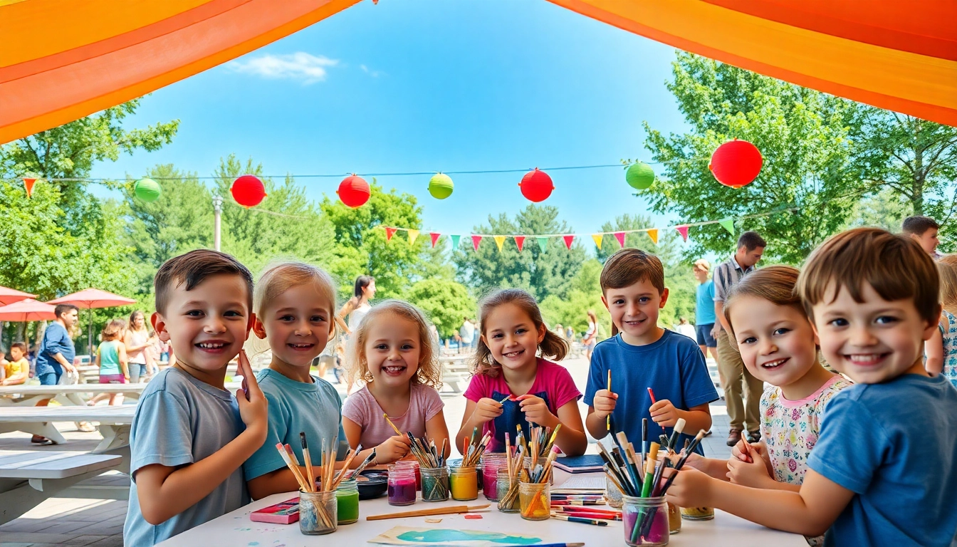Children enjoying engaging activities at holiday camps, showcasing creativity and community in a vibrant setting.
