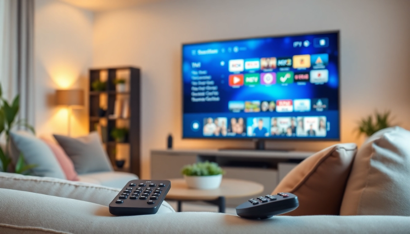 Experience the benefits of a Free trial iptv with a modern home entertainment setup featuring high-definition content.