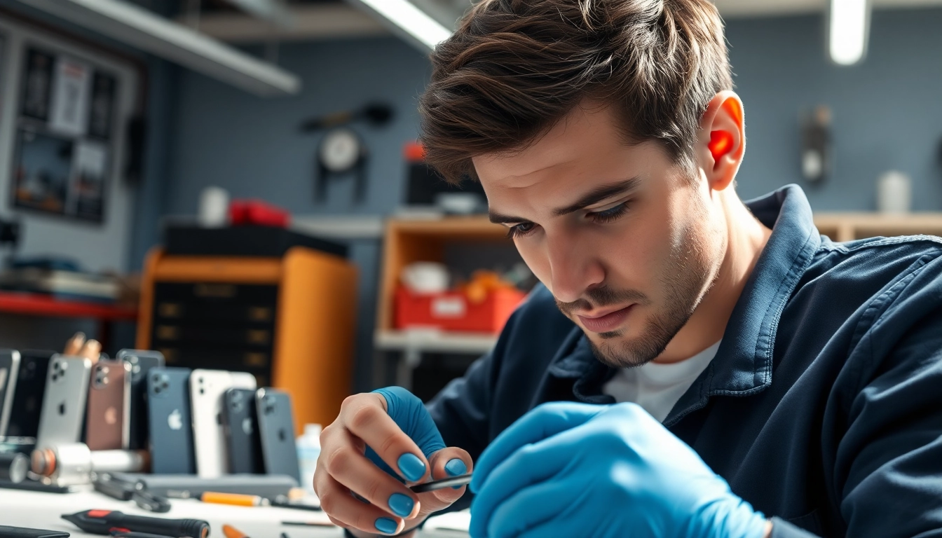 Riparazione iPhone torino eseguita da un tecnico esperto in un laboratorio moderno.