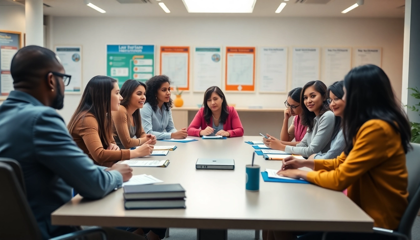 Students engaging at a community law school, highlighting collaboration and diverse discussions.