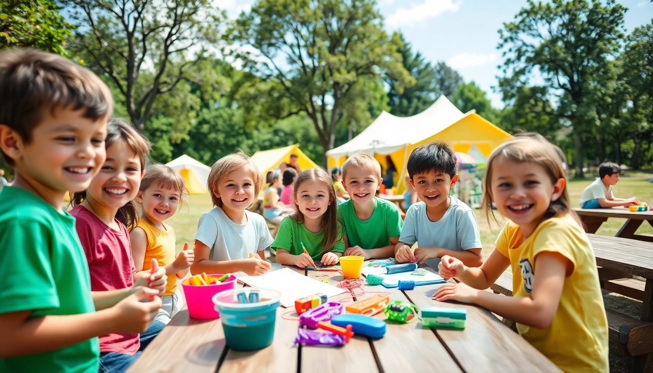 Children enjoying activities at a vibrant holiday camp, showcasing fun and learning.