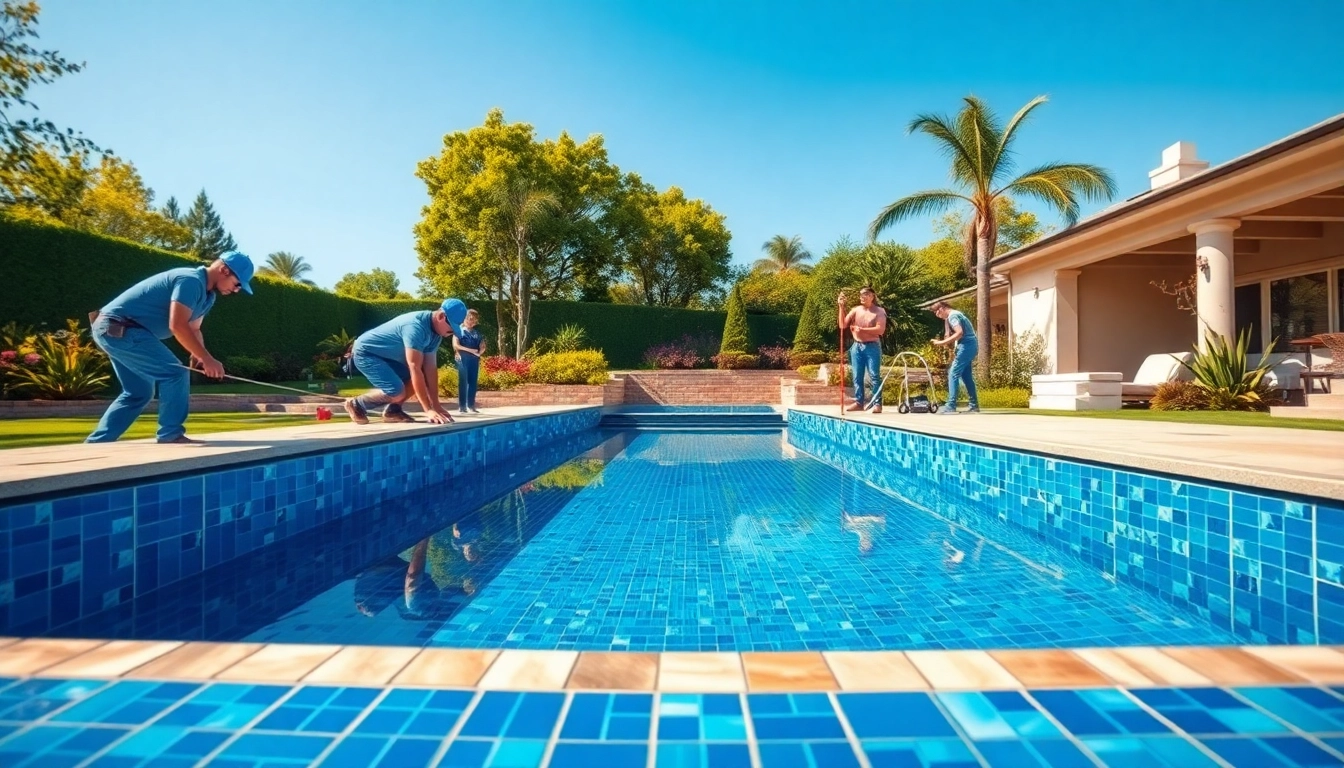Capturing skilled swimming pool installation in progress with a focus on quality and craftsmanship.