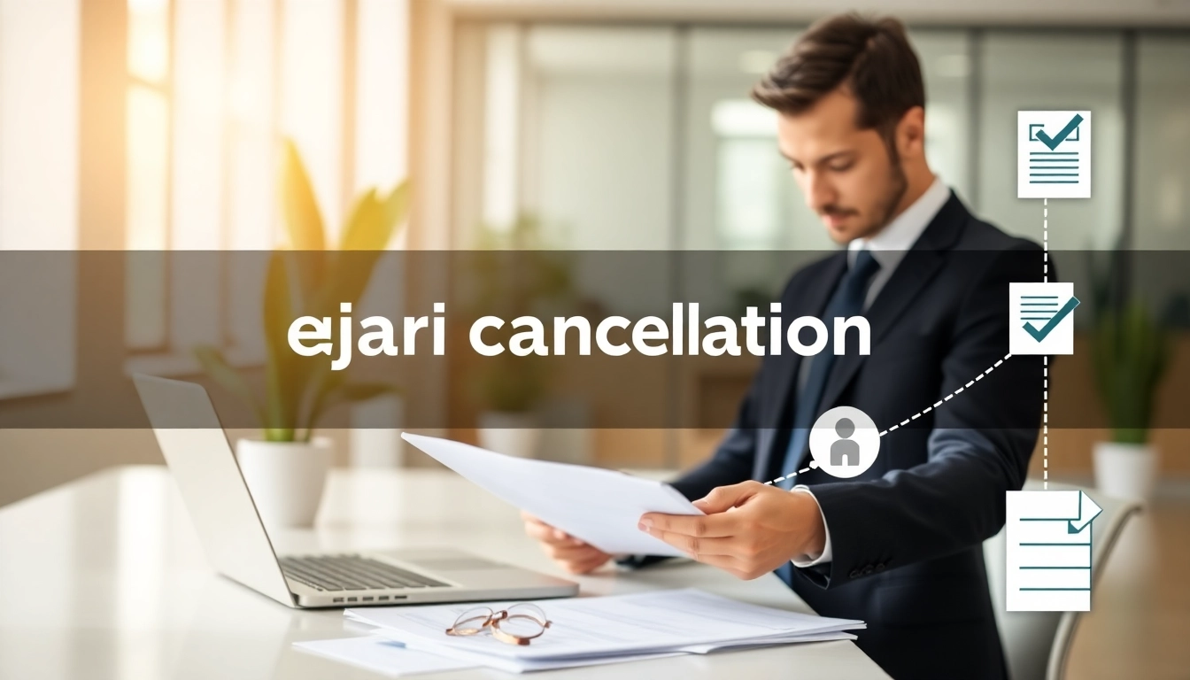 Completing the ejari cancellation process with official documentation in a business environment.