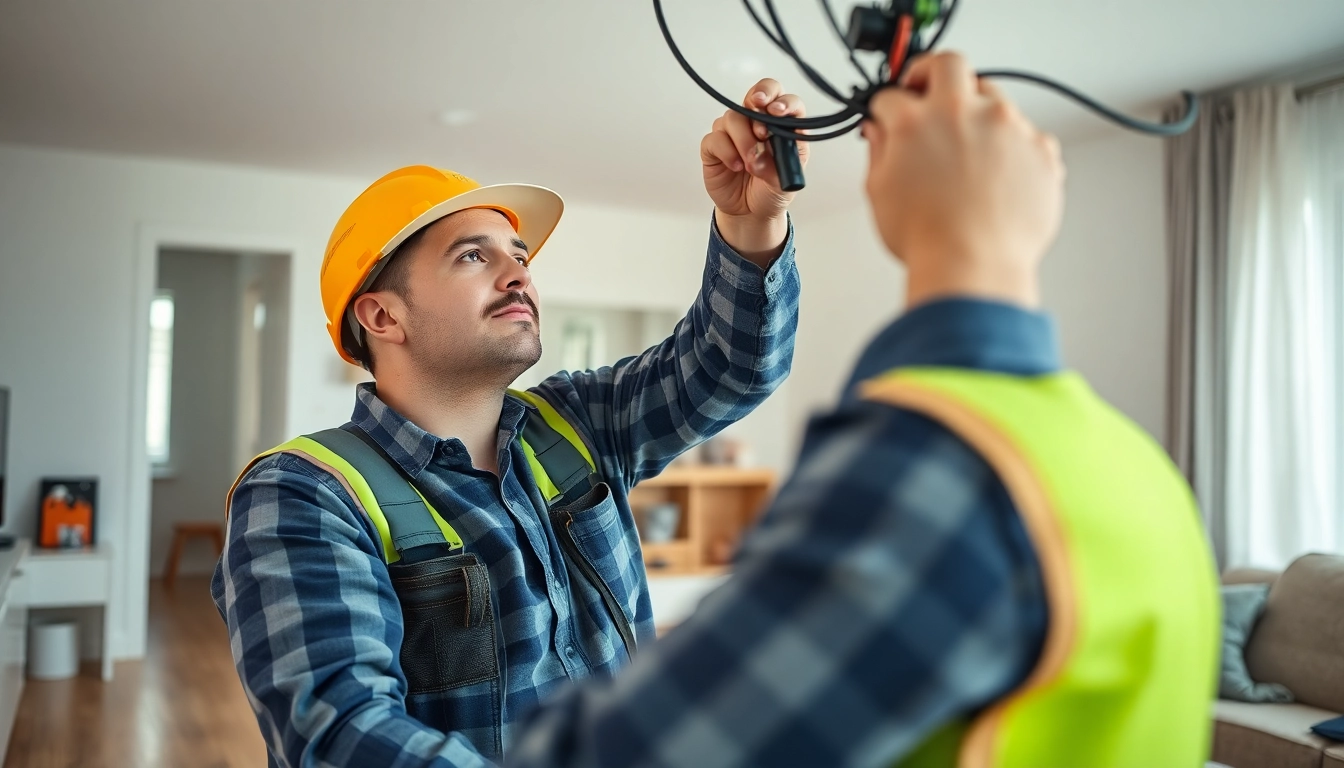Electrical Contractor Clearwater performing essential wiring repairs in a home environment.