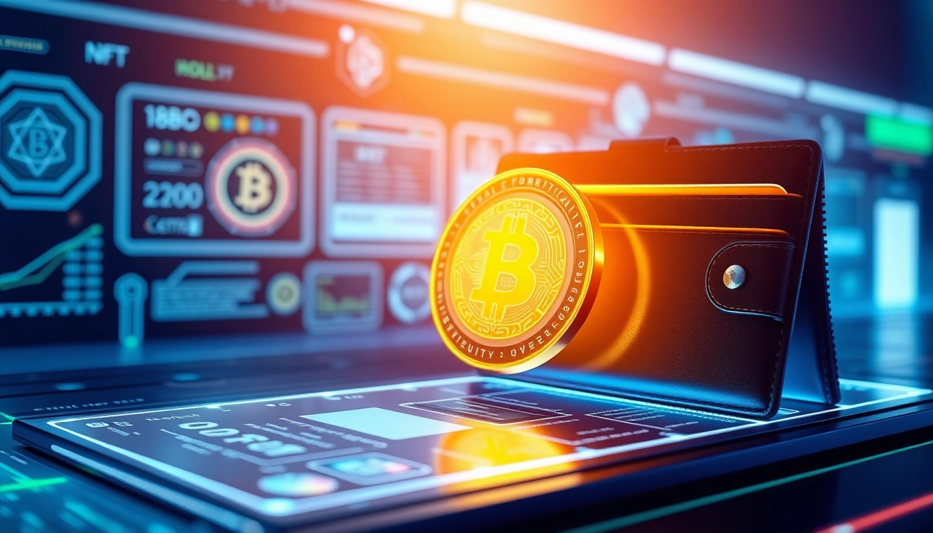 Explore digital proof of ownership with a modern digital wallet and glowing NFT symbol.