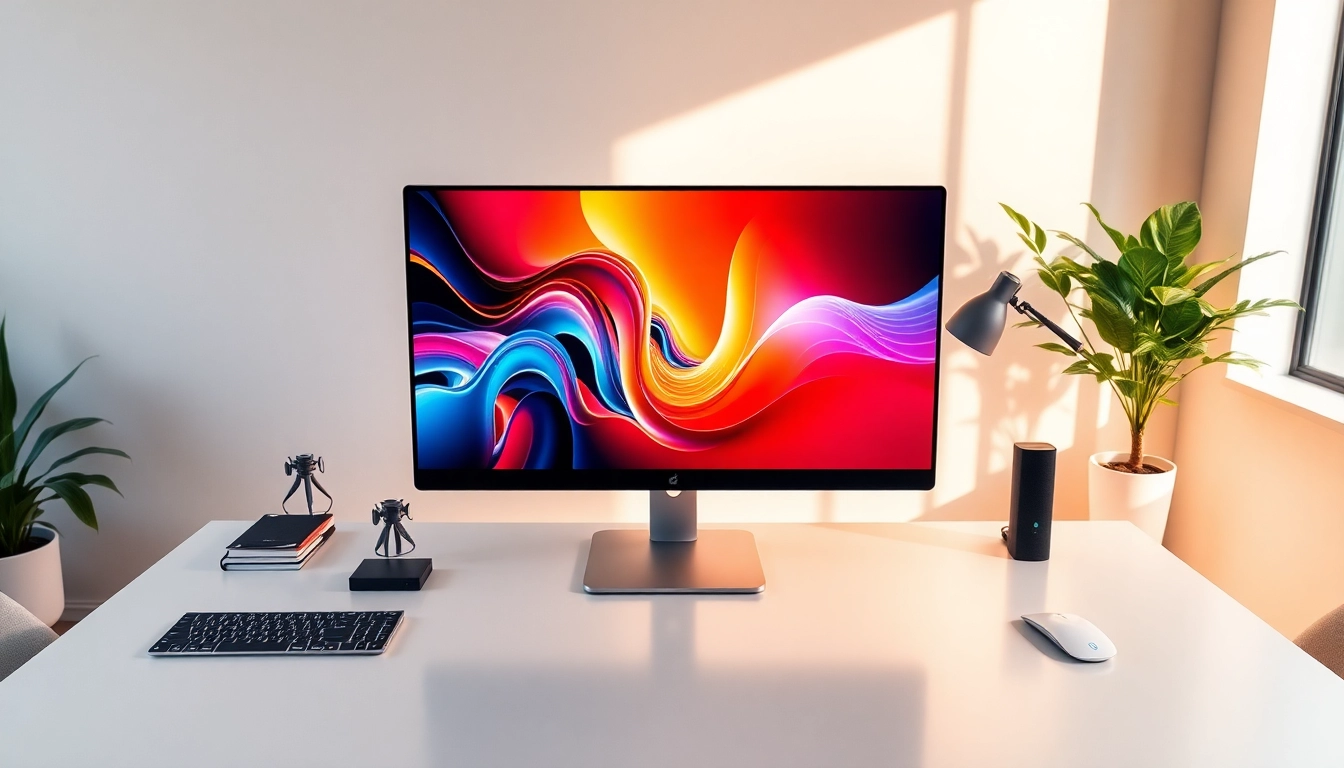 Buy Apple Pro Display XDR in a sleek and modern workspace setup with ambient lighting.