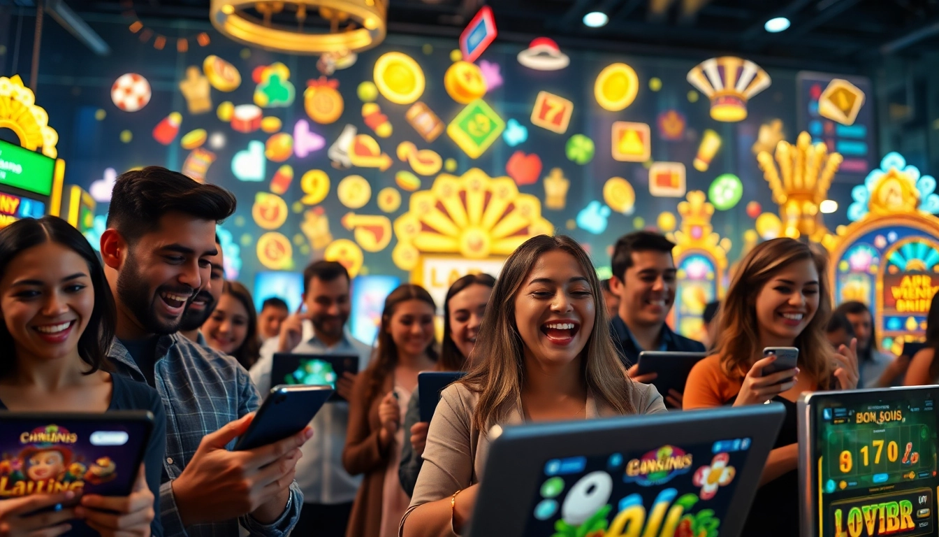 Engaged players enjoying TPower casino games in a vibrant virtual environment.