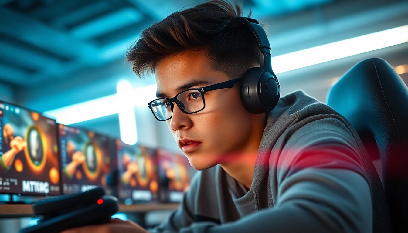 Gamers utilizing dma cheats in a competitive gaming environment with a high-tech setup.