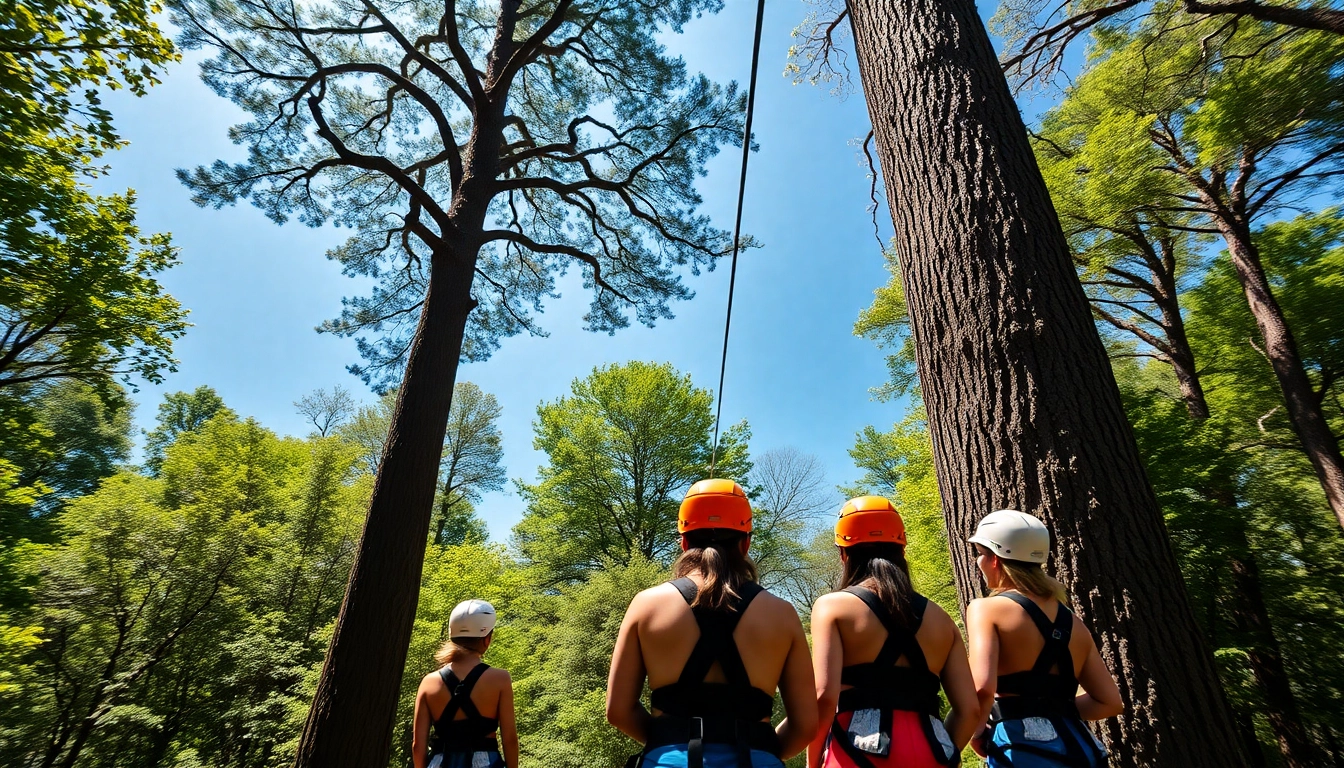 Engaging zip wire kit experience in an adventure setting with participants preparing for a thrilling ride.