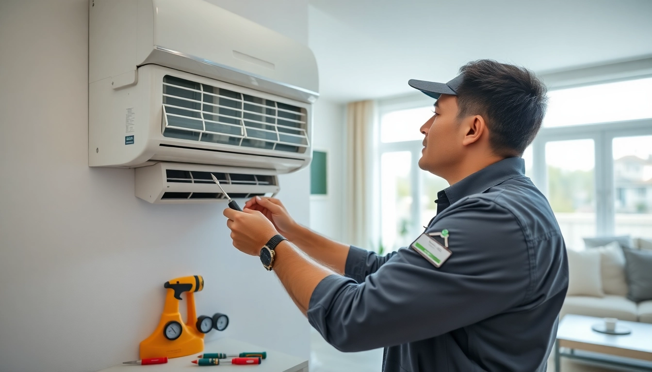 Trustworthy ac repair mesa az service by a skilled technician in a bright home setting.
