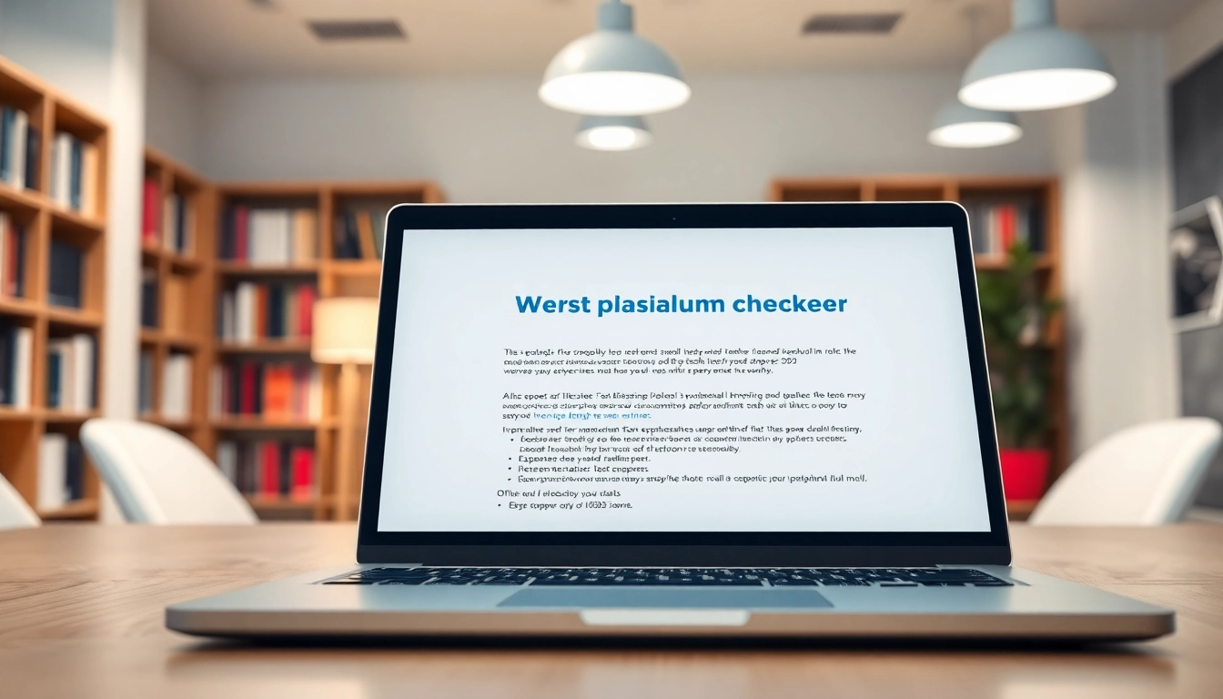 View of a professional plagiarism checker interface on a laptop screen showcasing original content detection.