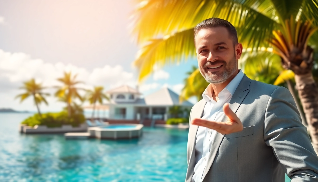 Showcase of Jamaica real estate highlighting a waterfront property with tropical scenery.