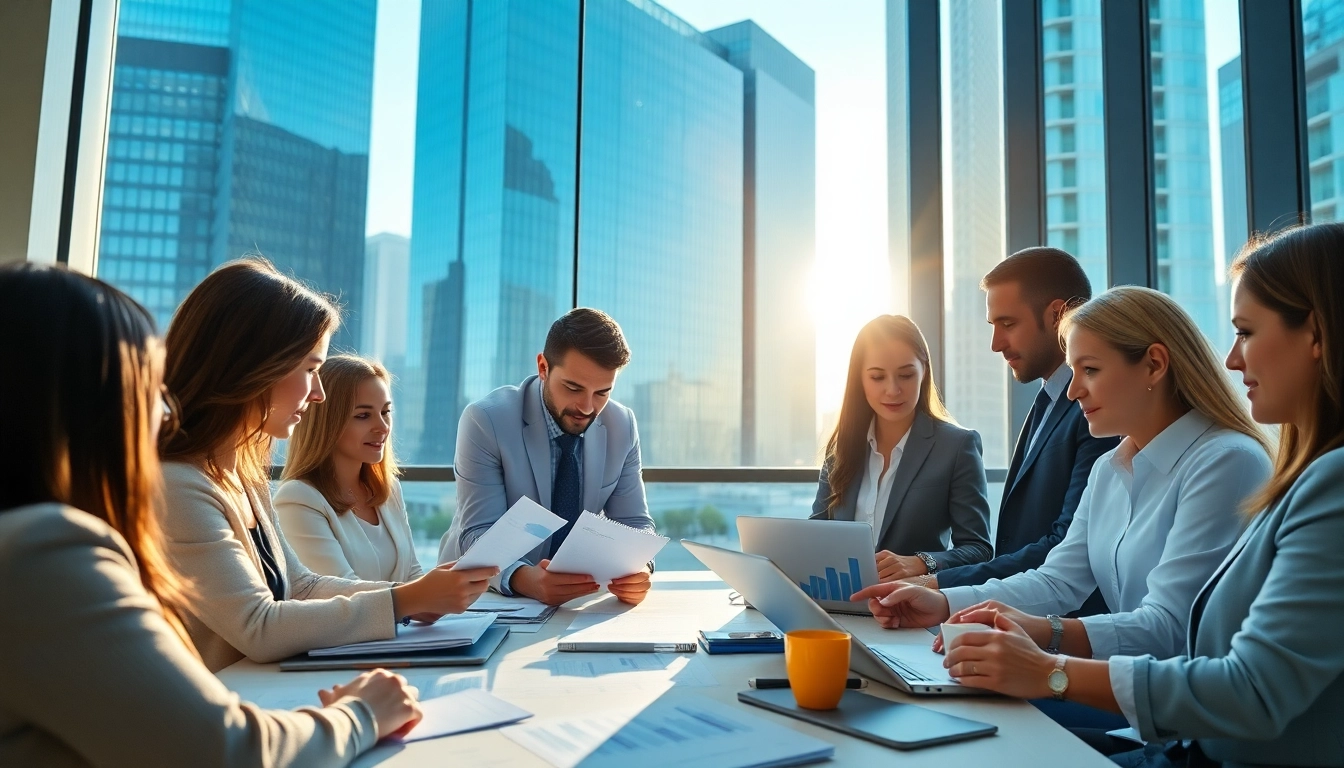 Quickplus Business Consultants strategizing in a modern office to foster business growth.