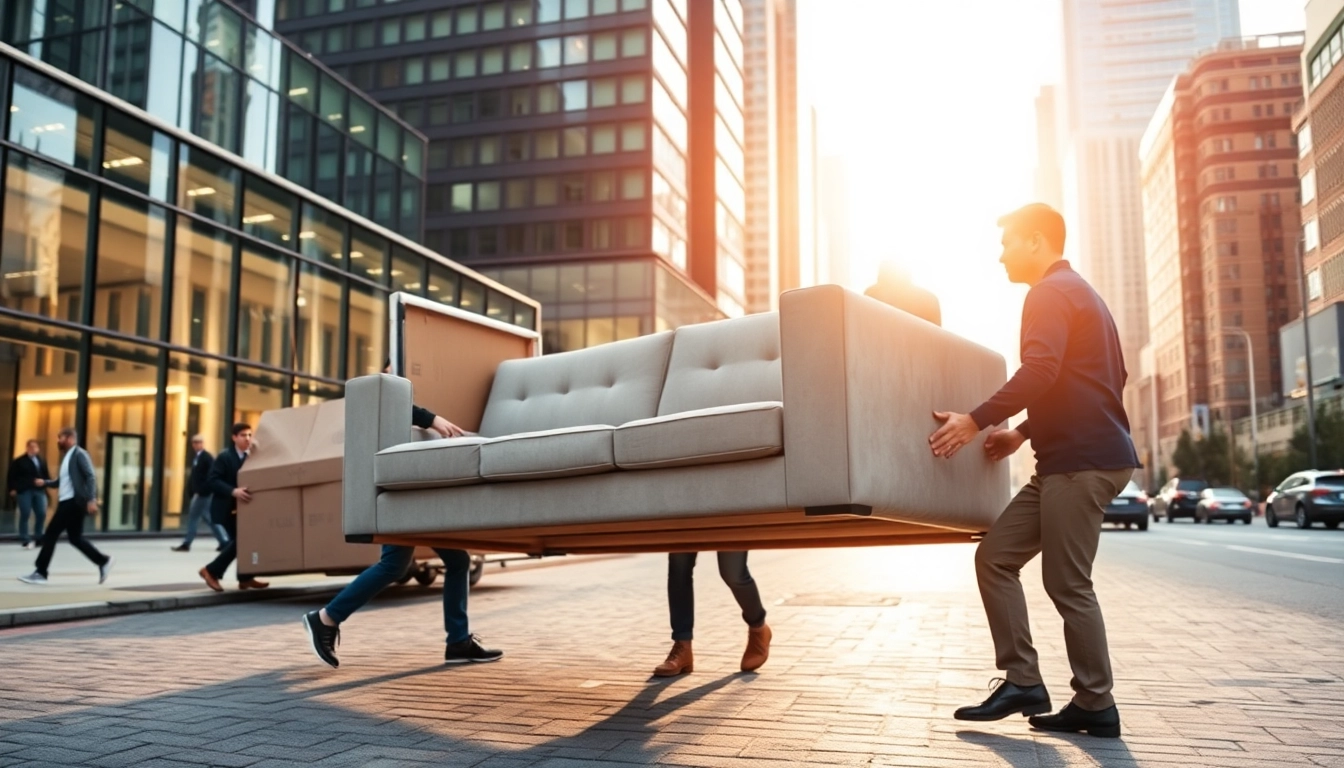 Movers demonstrating expertise in the bustling cityscape as the Toronto best moving company.