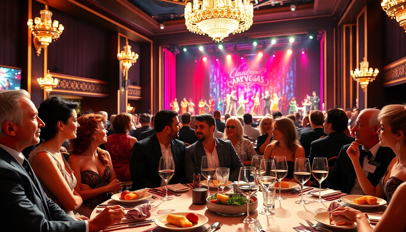 Enjoy an immersive dinner theater las vegas experience with diners and captivating performances.